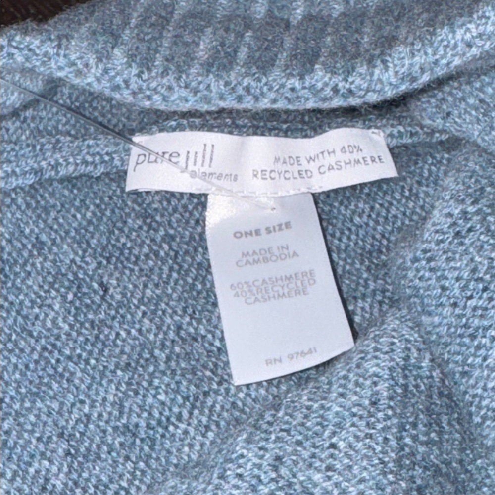 NWT J.Jill Cashmere Cuffed Gloves & Hat - Dusty Teal Heather - Picture 4 of 5